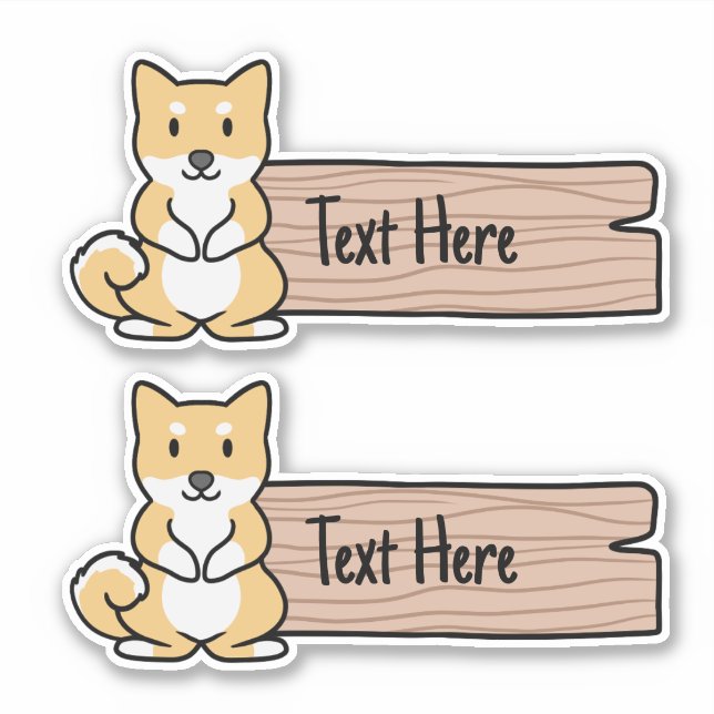 Cute Shiba Inu Label  (Front)