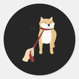 Cute shiba inu   Nope dog funny design Classic Round Sticker