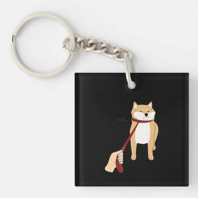 Cute shiba inu | Nope dog funny design Key Ring (Front)