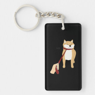 Cute shiba inu   Nope dog funny design Key Ring