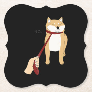 Cute shiba inu | Nope dog funny design Paper Coaster