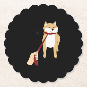 Cute shiba inu   Nope dog funny design Paper Coaster
