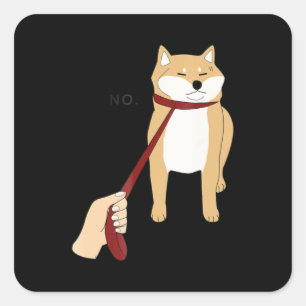 Cute shiba inu Nope dog funny design Square Sticker