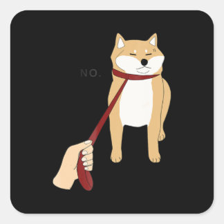 Cute shiba inu | Nope dog funny design Square Sticker