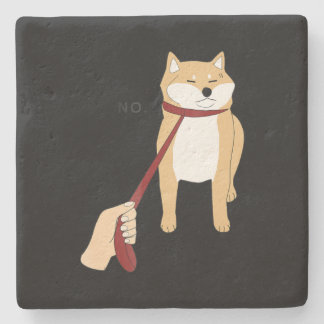 Cute shiba inu | Nope dog funny design Stone Coaster