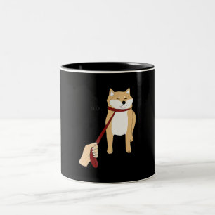 Cute shiba inu Nope dog funny design Two-Tone Coffee Mug