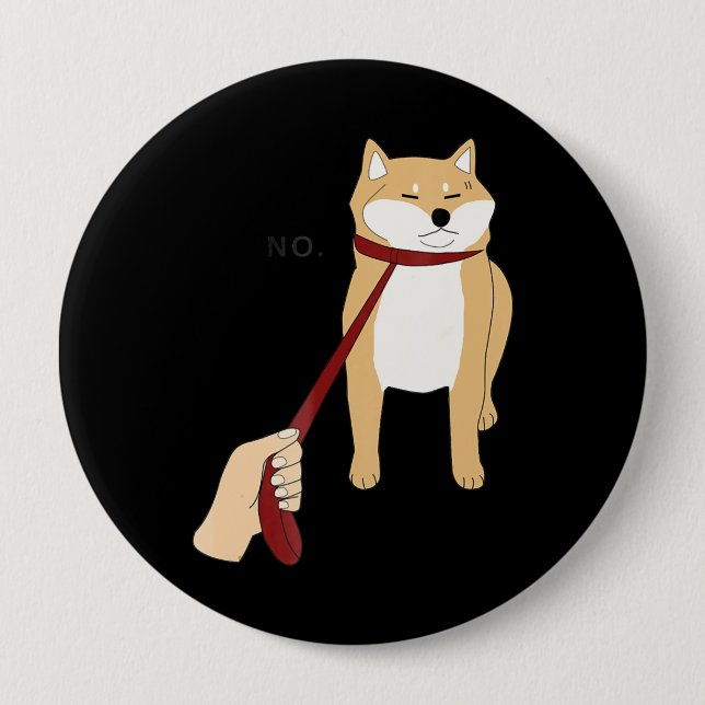 Cute Shiba Inu Nope - Doge Meme 10 Cm Round Badge (Front)