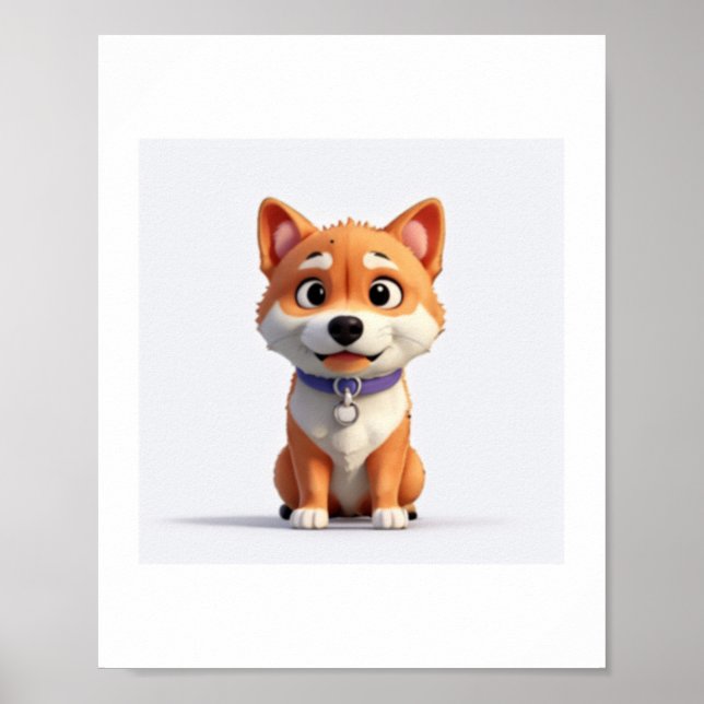 Cute Shiba Inu   Poster (Front)