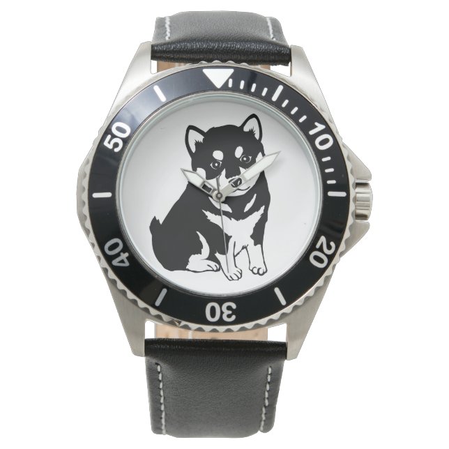 Cute Shiba Inu Puppy Art Watch (Front)