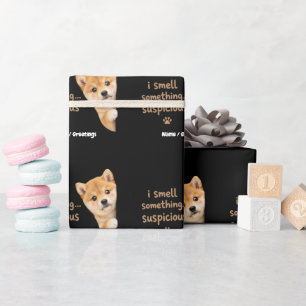 Cute Shiba Inu Puppy Funny Smell Quote Kawaii Dog  Wrapping Paper
