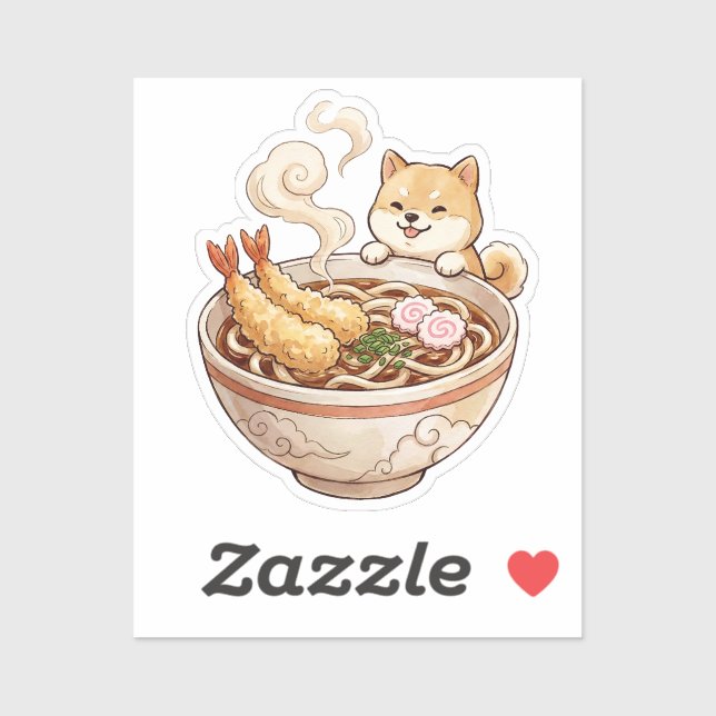 Cute Shiba Inu Ramen - Kawaii Dog with Noodles (Sheet)
