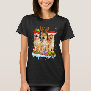 Cute Shiba Inu Santa Hat Christmas Light Xmas T-Shirt