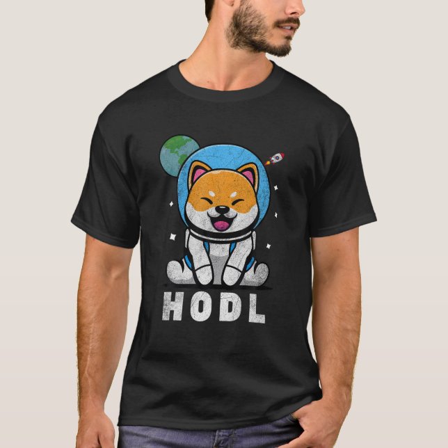 Cute Shiba Inu Token Crypto, Shib Coin, Hodl Shiba T-Shirt (Front)