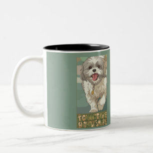 Cute Shih Tzu Anime Style Art Two-Tone Coffee Mug