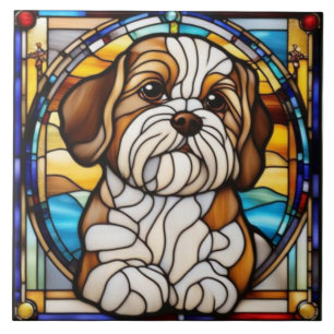 Cute Shih Tzu Decorative Ceramic Tile