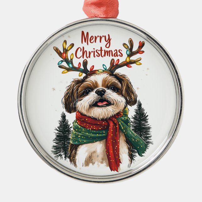 Cute Shih-tzu Dog Ornament (Front)