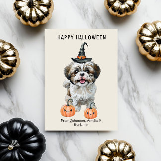 Cute Shih Tzu Halloween Card | Happy Halloween Dog