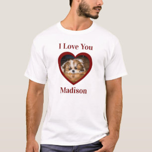 Cute shih tzu love Valentine heart Custom photo T-Shirt