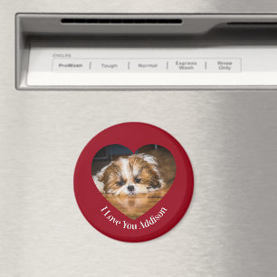 Cute shih tzu love Valentine heart photo Magnet