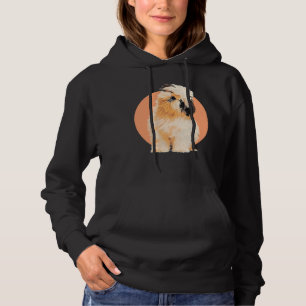 Cute Shih Tzu Puppy Dog On Peach Background Graphi Hoodie