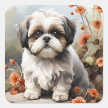 Cute Shih tzu puppy sticker