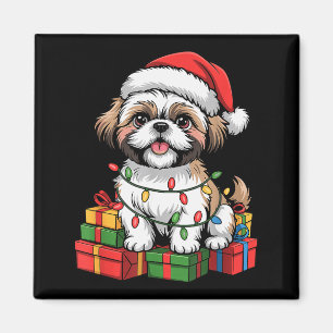 Cute Shih Tzu Santa Hat Christmas Xmas Dog Lovers  Magnet