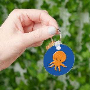 Cute Shiny Octopus Cartoon Key Ring