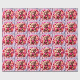 Cute Shiny Teddy Love Wrapping Paper🧸💖  Paper