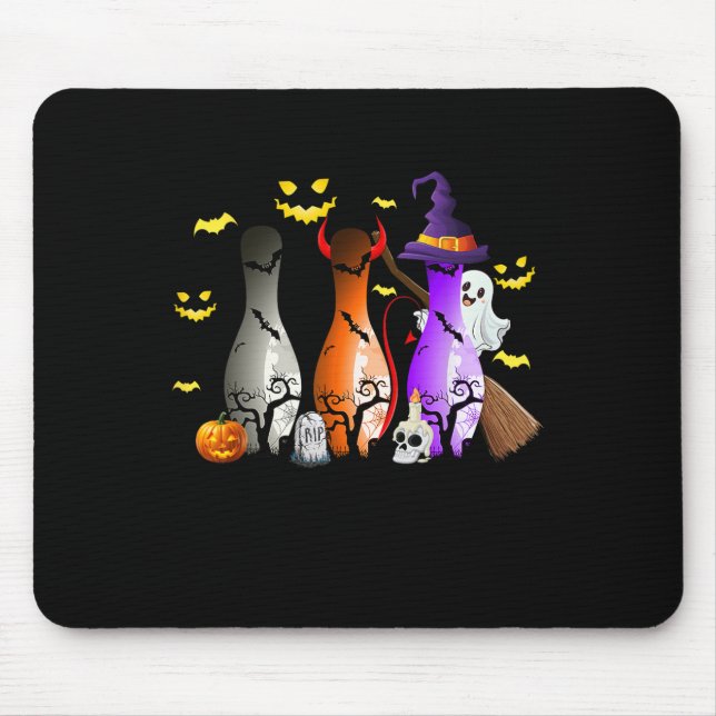 Cute Shirt Bowling Halloween Spooky Costume  Mouse Pad (Front)