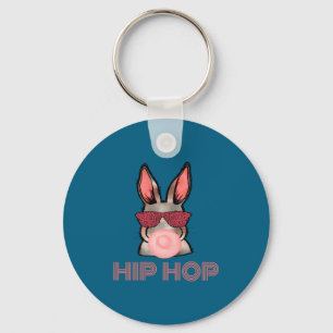 Cute Shirt Hip Hop Bunny Sunglasses Easter Key Ring