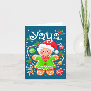 Cute Shirt Yaya Gingerbread Family Matching Christ Card