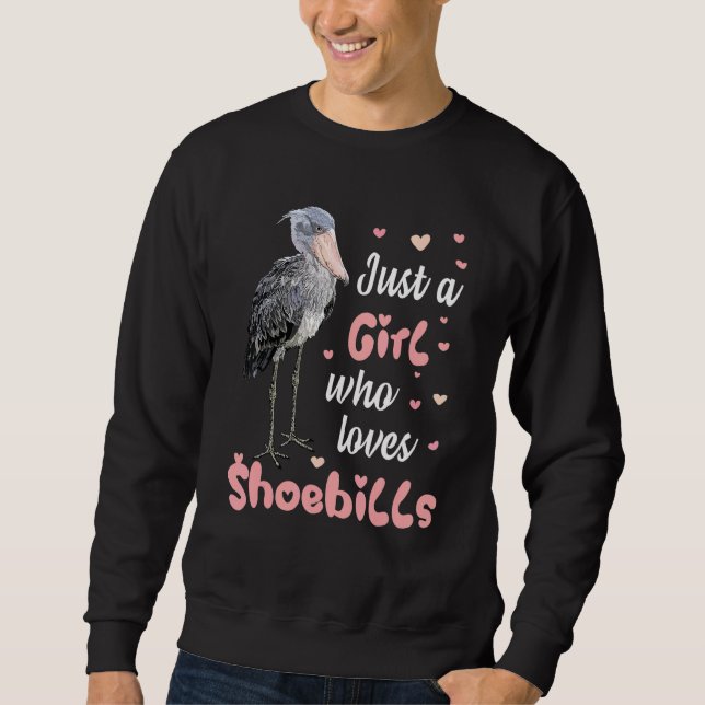 Cute Shoe Beak Love Stork Bird Girl Sweatshirt (Front)