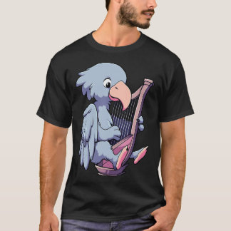 Cute shoebill playing a harp T-Shirt