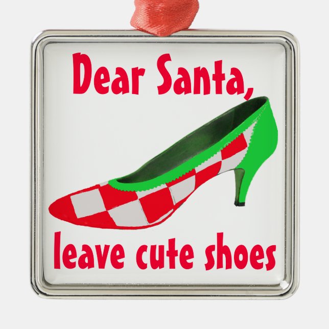 Cute Shoes Letter to Santa Clause Metal Tree Decoration (Front)