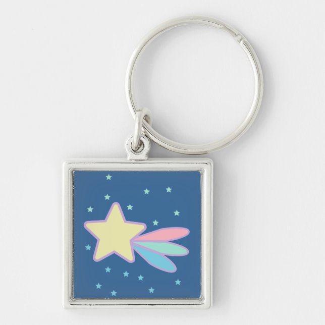 Cute Shooting Star Comet Key Ring (Front)