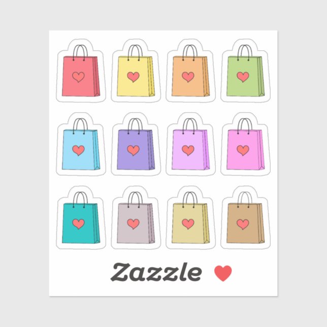 Cute Shopping Bags Spend Money Shopaholic Planner (Sheet)
