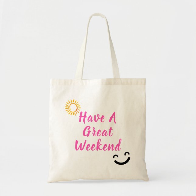 Cute Shopping Tote Bag With A Greeting (Front)