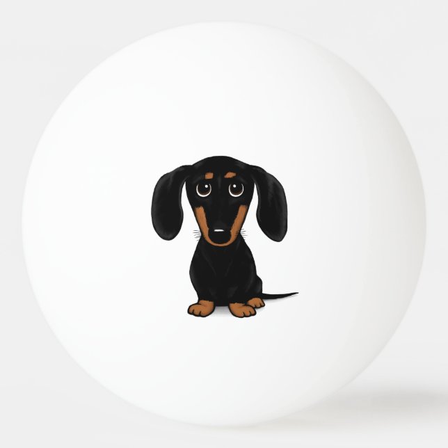 Cute Short Haired Black and Tan Dachshund Pattern Ping Pong Ball (Front)