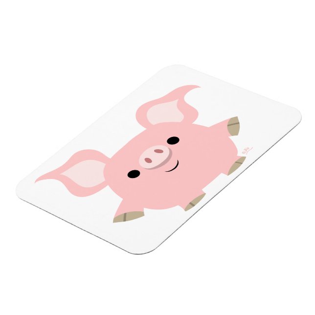 Cute Shorty Cartoon Pig Flexible Magnet (Left Side)