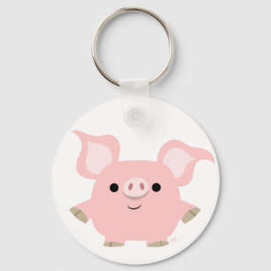 Cute Shorty Cartoon Pig Keychain