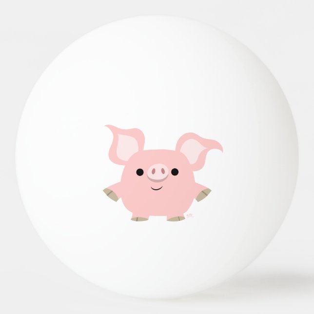 Cute Shorty Cartoon Pig Ping Pong Ball (Front)