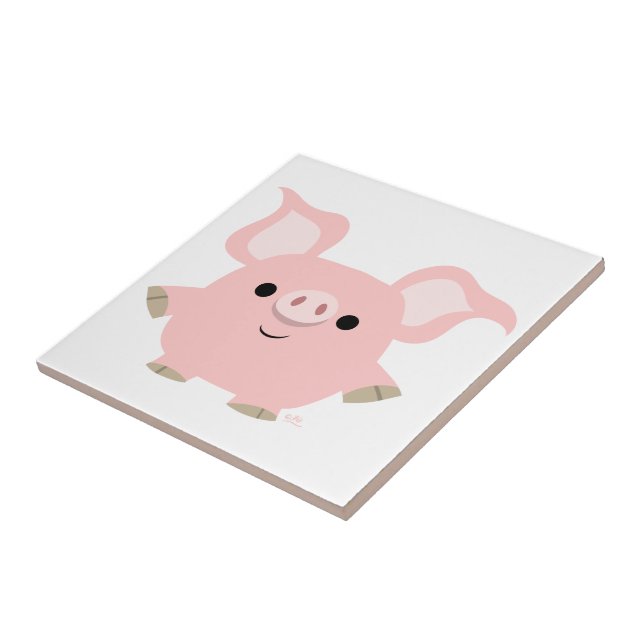 Cute Shorty Cartoon Pig Tile (Side)