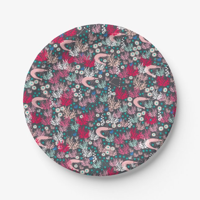 Cute Shrimp Paper Plates (Front)