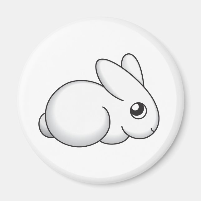 Cute Shy Bunny Magnet (Front)