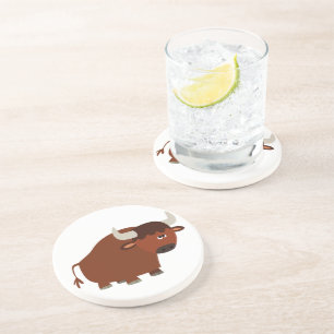 Cute Shy Cartoon Bull Coaster