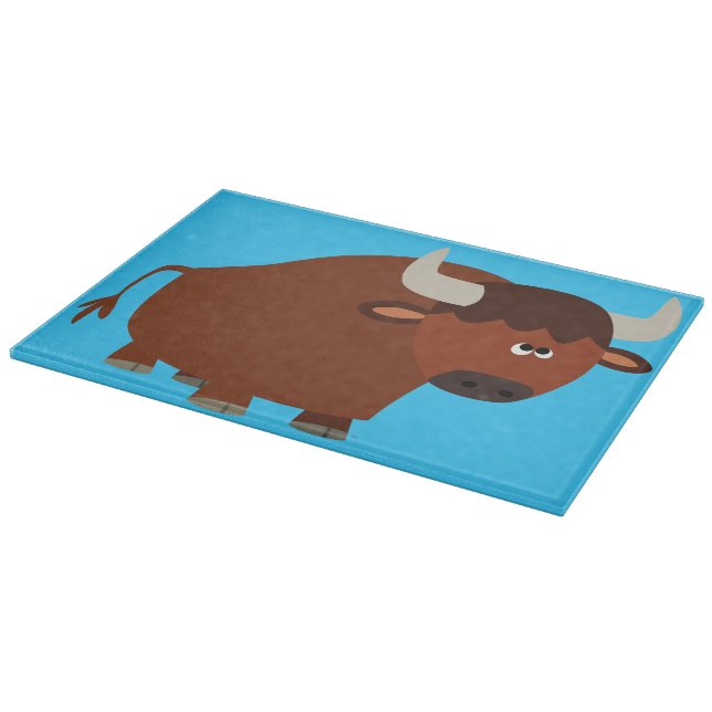 Cute Shy Cartoon Bull Cutting Board (Corner)