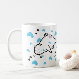 Cute Shy Devil in Happy Hearts Sky Coffee Mug