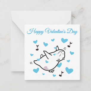 Cute Shy Devil in Happy Hearts Sky Valentine's Day Card