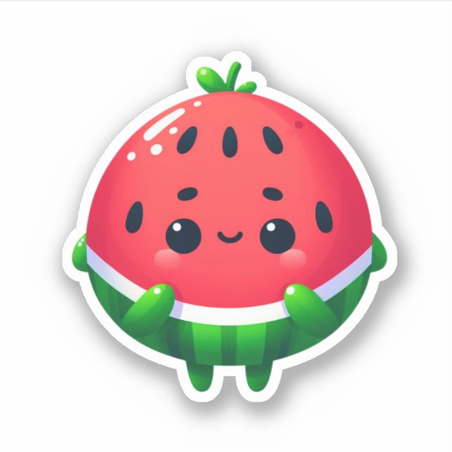 cute shy kawaii watermelon fruit (Front)