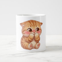 Cute Shy Orange Kitten Blushing Canvas Wall Art